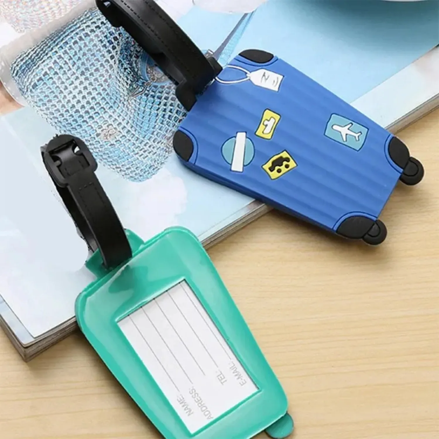 Silicone Luggage Tag Travel Trolley Case Identification Label Three-Dimensional Pattern Backpack Signature Information.-A-DH