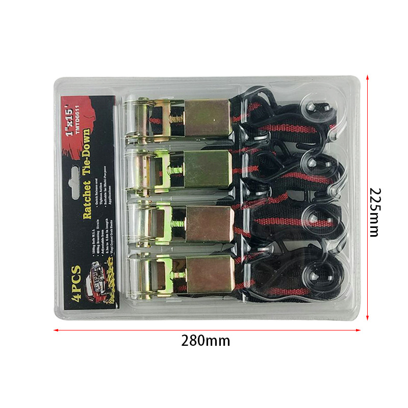 2.5 メートル/4.5 メートルタイダウンベルトトラックラッシング車の貨物ラチェットストラップテンションロープオートバイバイク輸送荷物牽引バッグ物干し