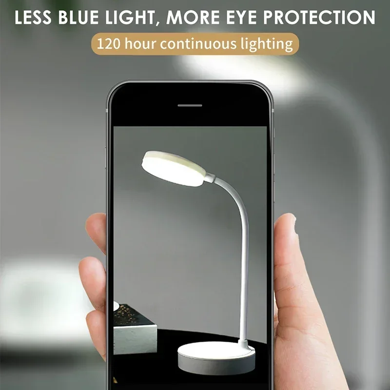 Portátil led lâmpada de mesa usb plug alimentado por bateria suporte luz 3 cores stepless escurecimento proteção para os olhos quarto lâmpada cabeceira