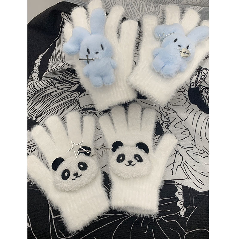 Subcultura japonesa kawaii dos desenhos animados luvas de inverno novo estilo ins luvas quentes das mulheres bonito moda doce harajuku luvas