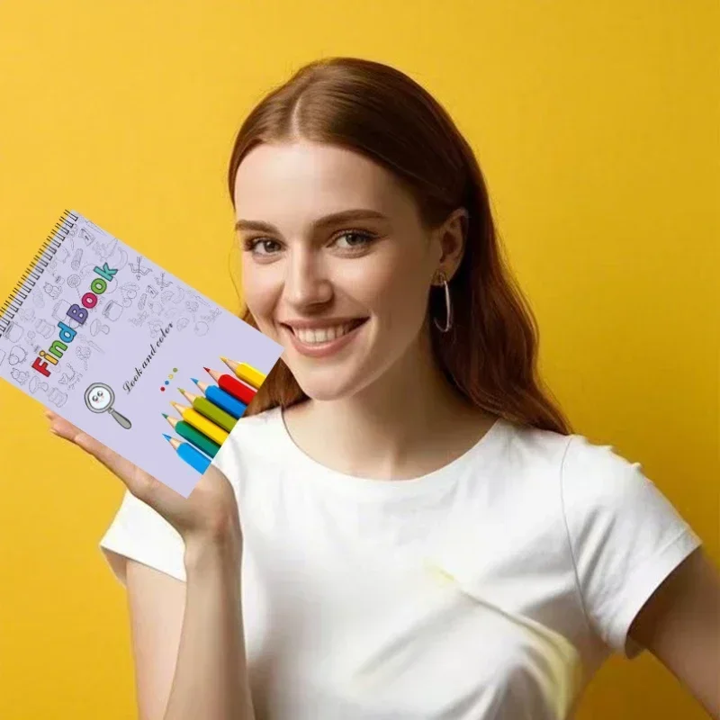 Interactive Hidden Objects Book for Youngsters Concentration Training & Educational Fun with Find and Color Puzzle School Family