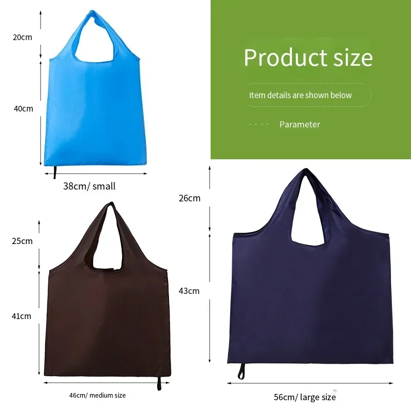 Bolsa de compras plegable reutilizable de Color sólido, bolso de compras ecológico, bolsos de hombro portátiles de gran capacidad, bolsas de comestibles