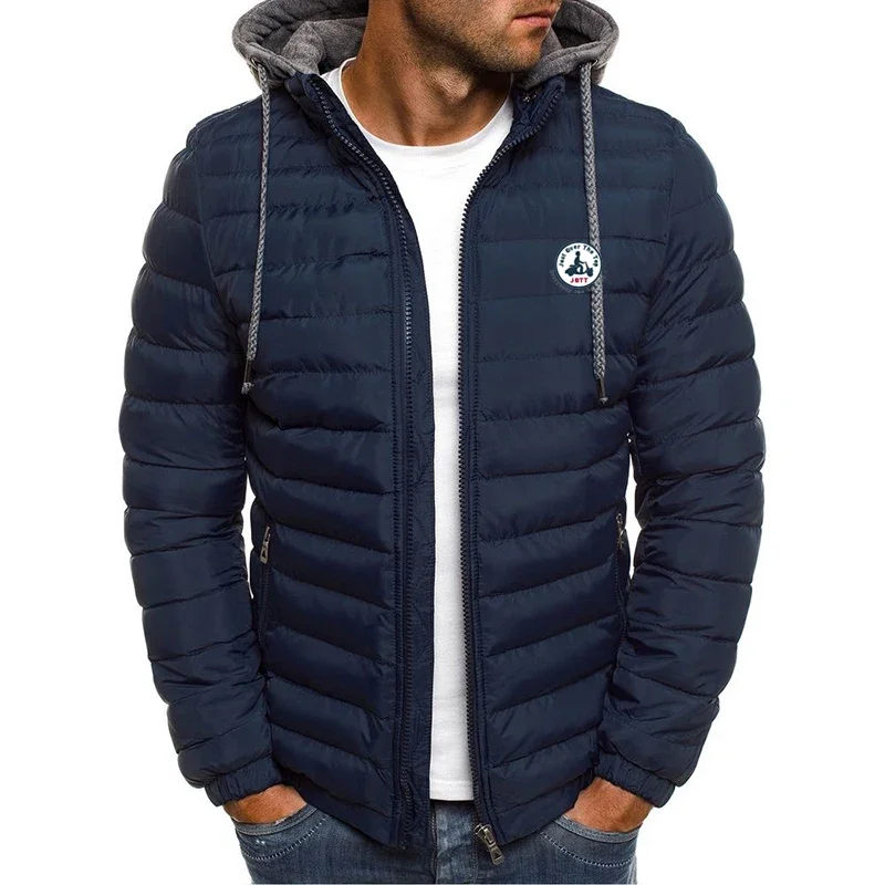Chaqueta JOTT para hombre, chaqueta de otoño/invierno, ropa deportiva, chaqueta con capucha de algodón 2024, chaqueta de invierno de color claro