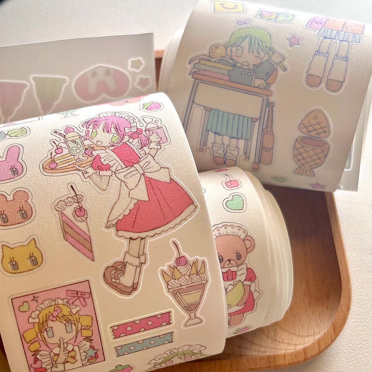 Bandes autocollantes thème personnage Washi Tape Kawaii autocollants pour Scrapbooking pour Arts bricolage artisanat Album Journal planificateur