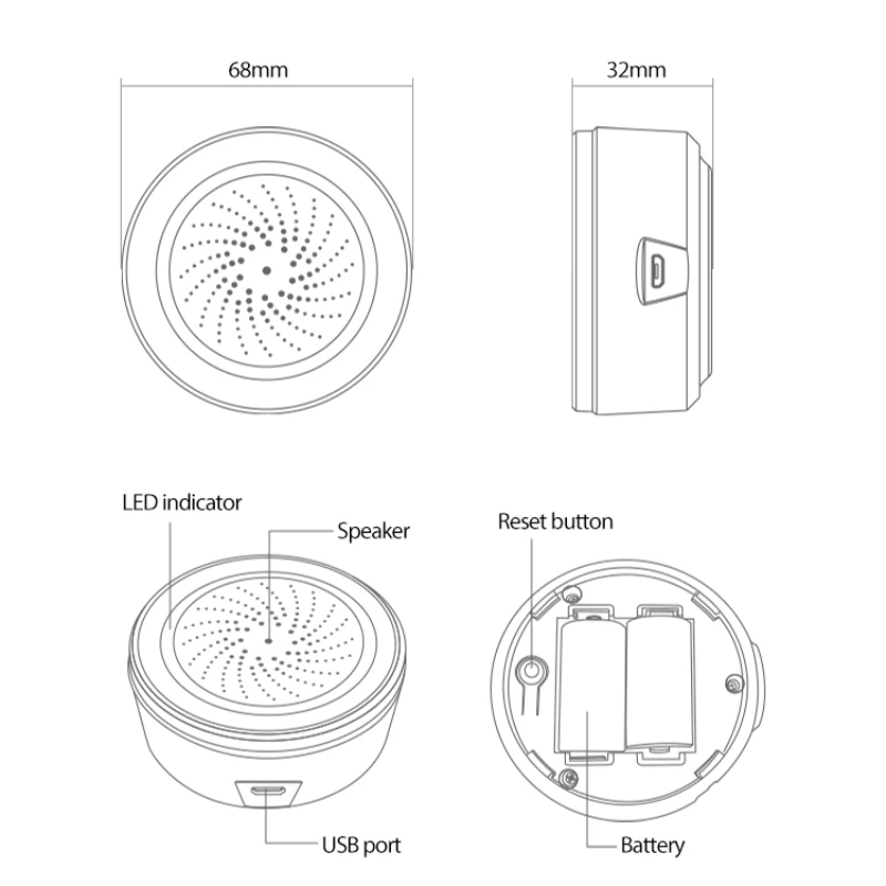 NEO Tuya Zigbee Âm Thanh Ánh Sáng Cảm Biến Gắn Trong 90DB Còi Hú Báo Động Cuộc Sống Thông Minh Ứng Dụng Điều Khiển Từ Xa Nhà Bảo Vệ An Ninh đầu Báo