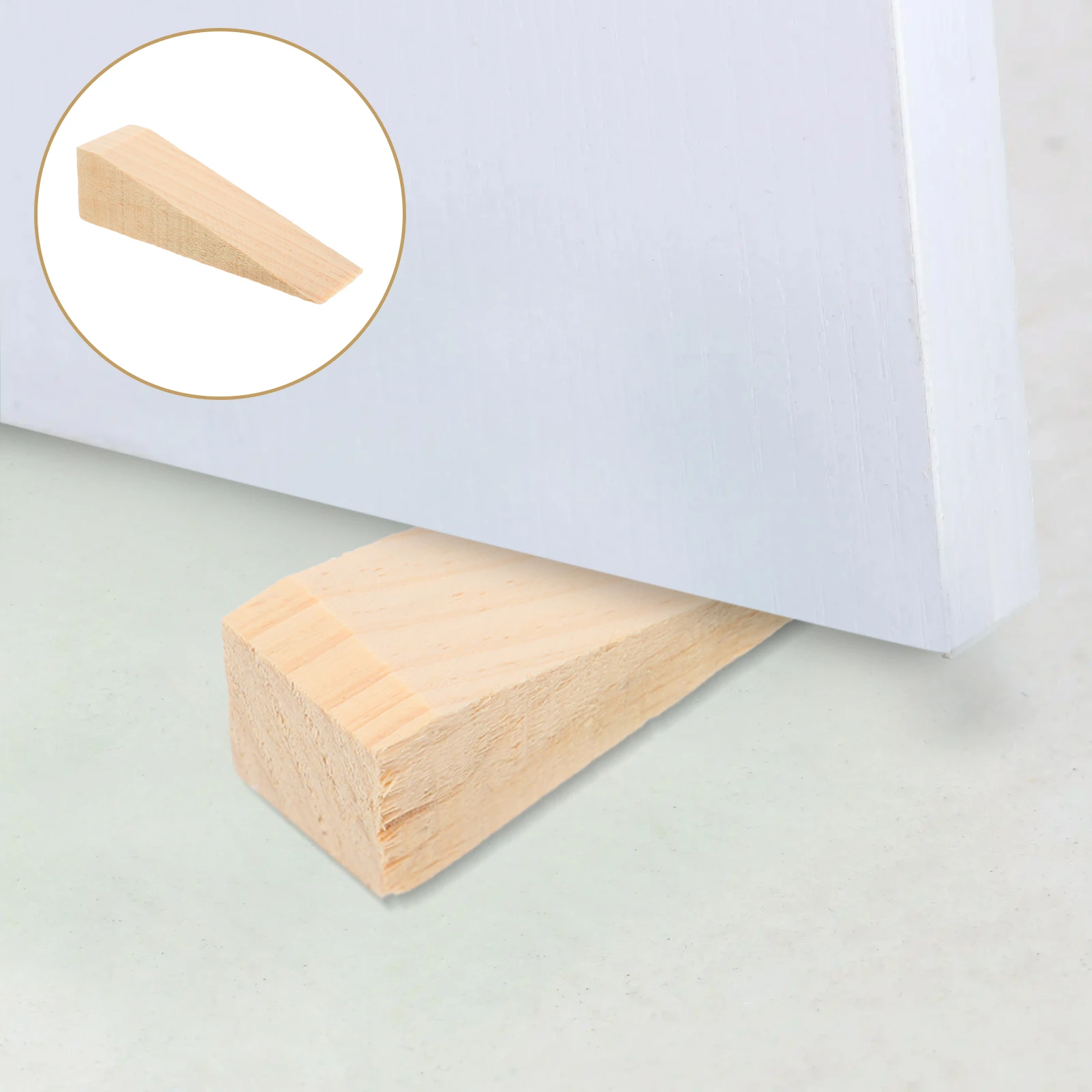 10 Pcs Wooden Wedge Doorstop Block Stopper Floor Mat Wedges Solid Doorstops Chock Wooden Wedge Door Blockerurity