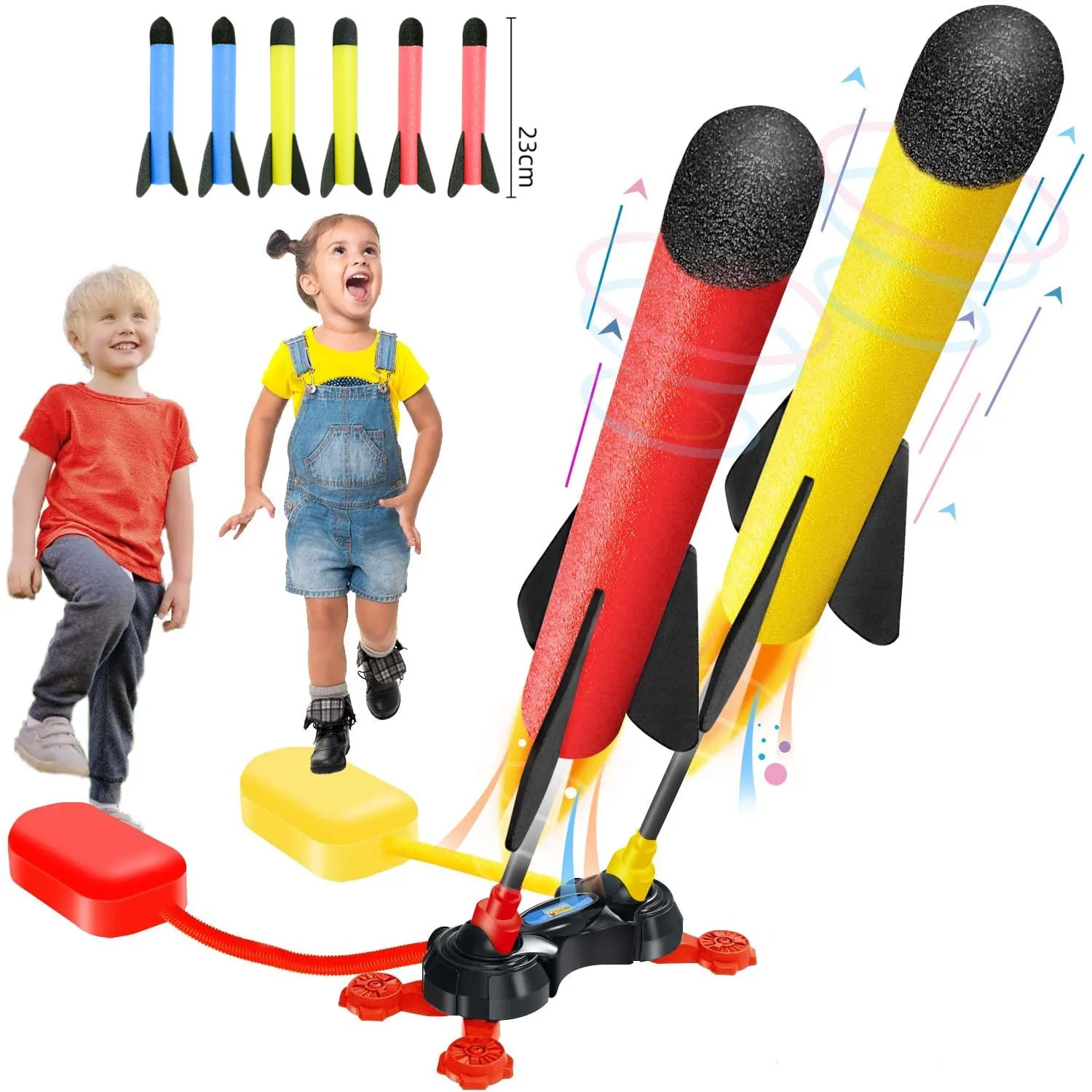 Lanzador de cohetes de juguete para niños, juguetes para saltar, cohete de espuma Eva, interacción para padres e hijos, juguete deportivo, juego al aire libre para chico y adulto