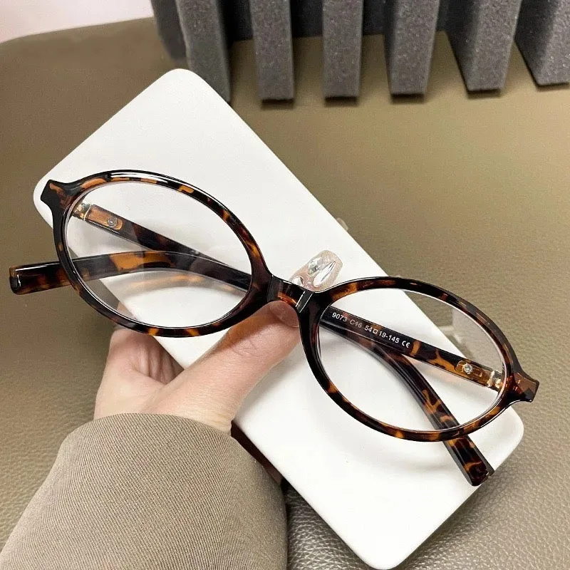 Gafas ovaladas anti-luz azul para mujer, lentes transparentes con filtro antiradiación, gafas antiradiación