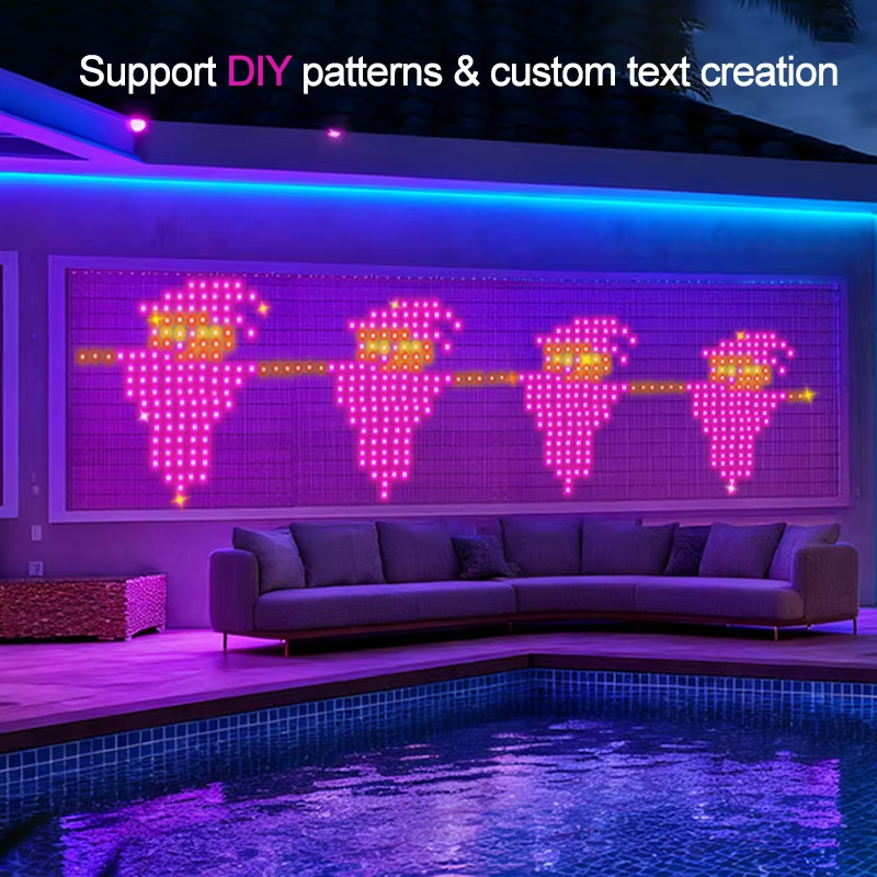 Smart LED RGB Curtain Lights USB App Control String  Music Sync DIY Pattern and Text Programmable Fairy Lights for Christmas