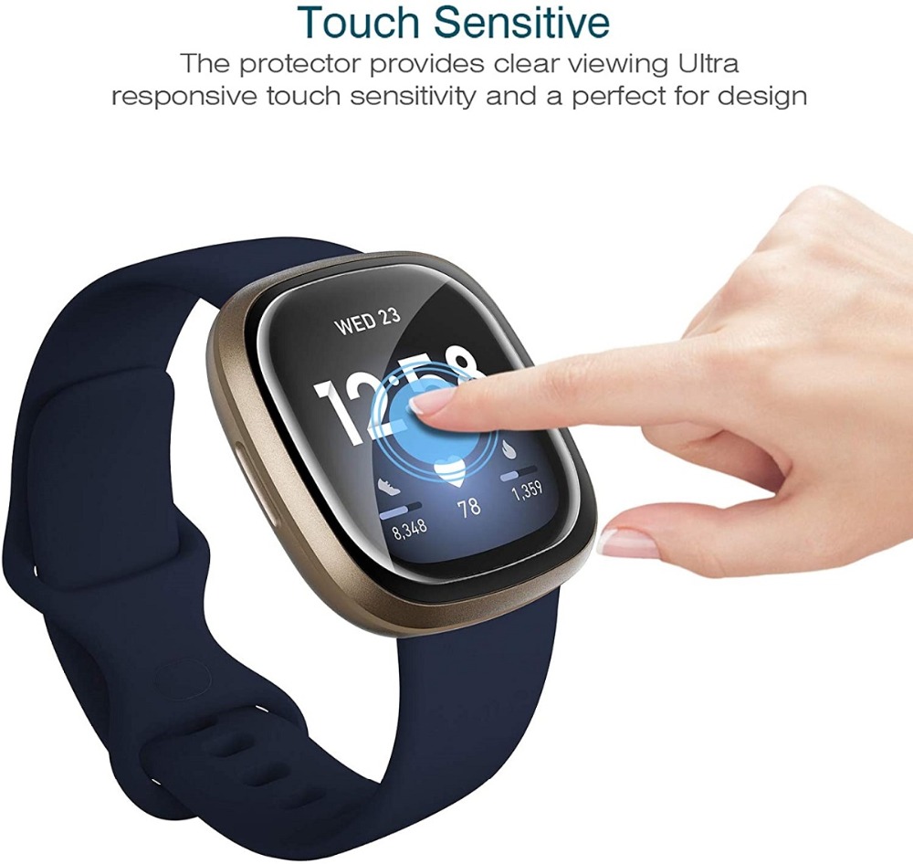 Bộ 5 TPU Mềm Dẻo Trong Suốt Bảo Vệ Cho Fitbit Versa 4/3/Sense 2 Đồng Hồ Thông Minh Versa4 Versa3 sense2 Tấm Bảo Vệ Màn Hình Full Cover