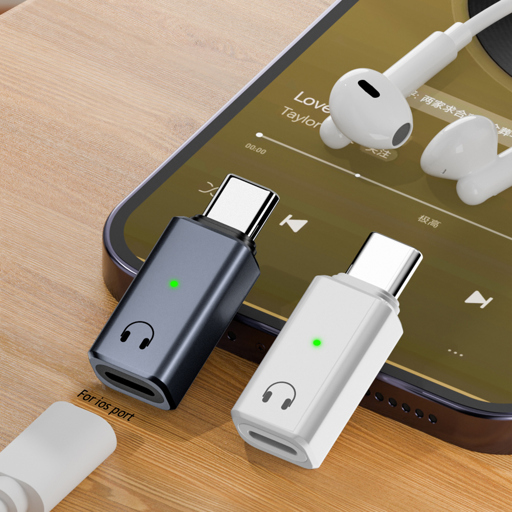 USB C naar 8-pins adapter Type C naar 8-pins audioconverter Hoofdtelefoon Oortelefoonconverter voor iPhone 15 iPad MacBook Type C telefoon