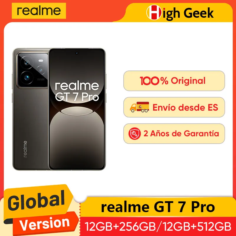 Versione globale realme GT 7 Pro 5G Smartphone Snapdragon 8 Elite AI Fotocamera a scatto ultra chiara RealWorld Eco2 Display 6500mAh NFC