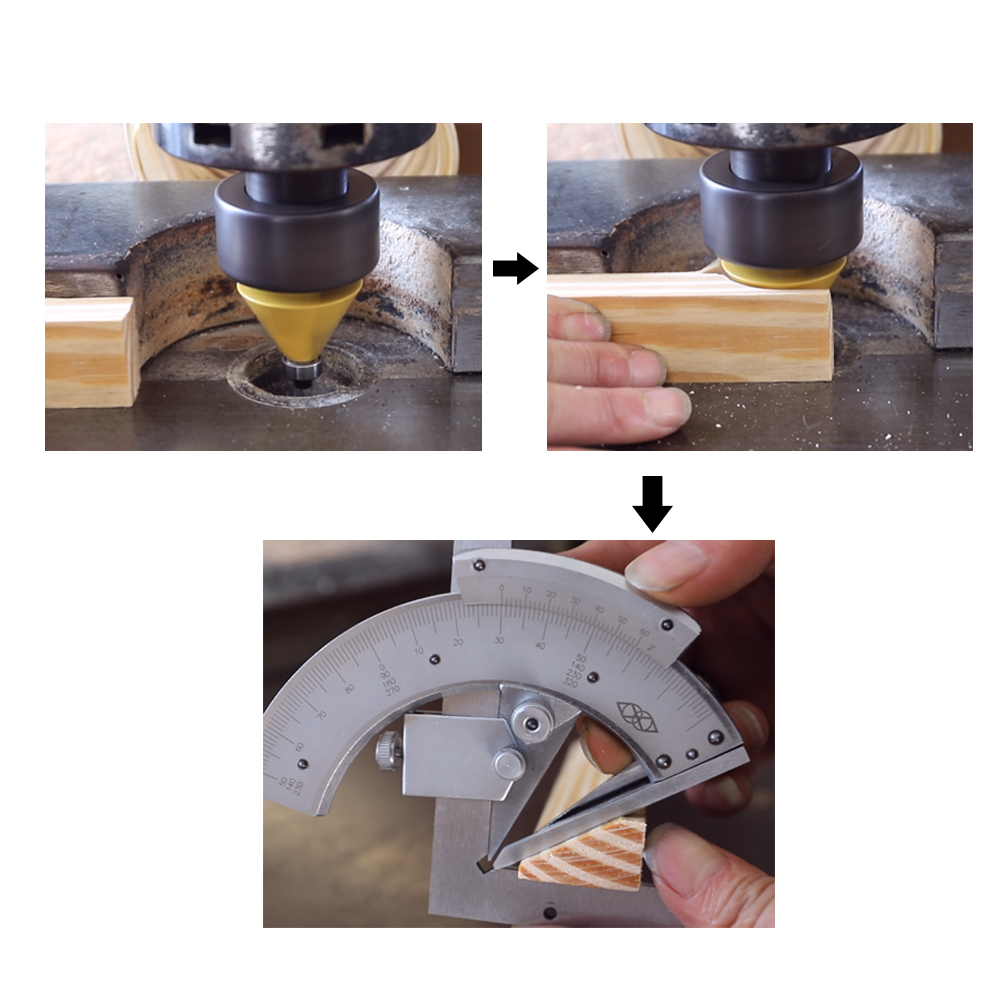 LAVIE, 1 pieza, broca enrutadora de chaflán de vástago de 8mm, fresa de borde biselado de 11-45 grados para máquinas herramientas de carpintería de madera