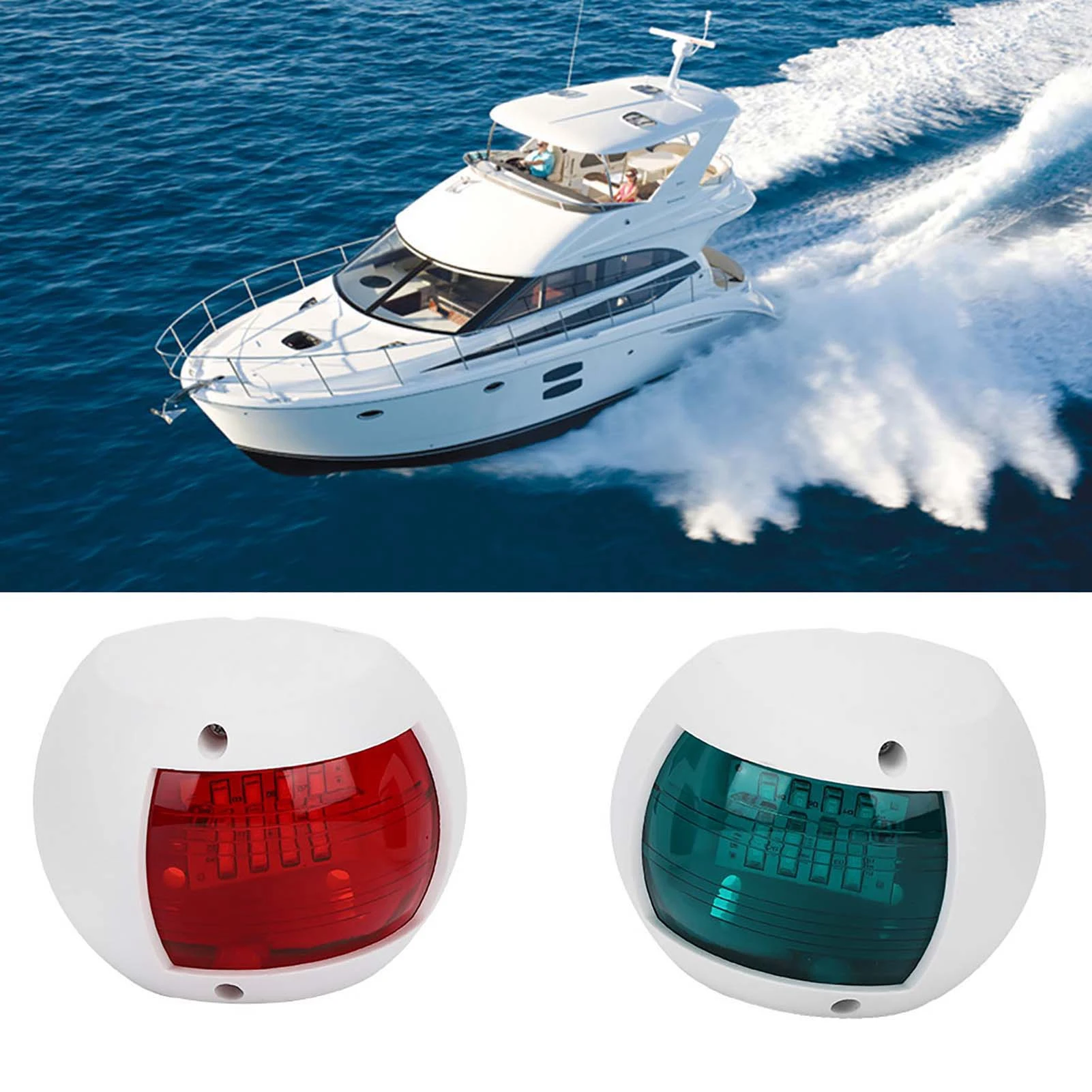 2 stücke Boot führte Seiten licht ip66 wasserdichte Navigations licht hohe Helligkeit Signallampe für Marine Yacht DC12V-24V 3w