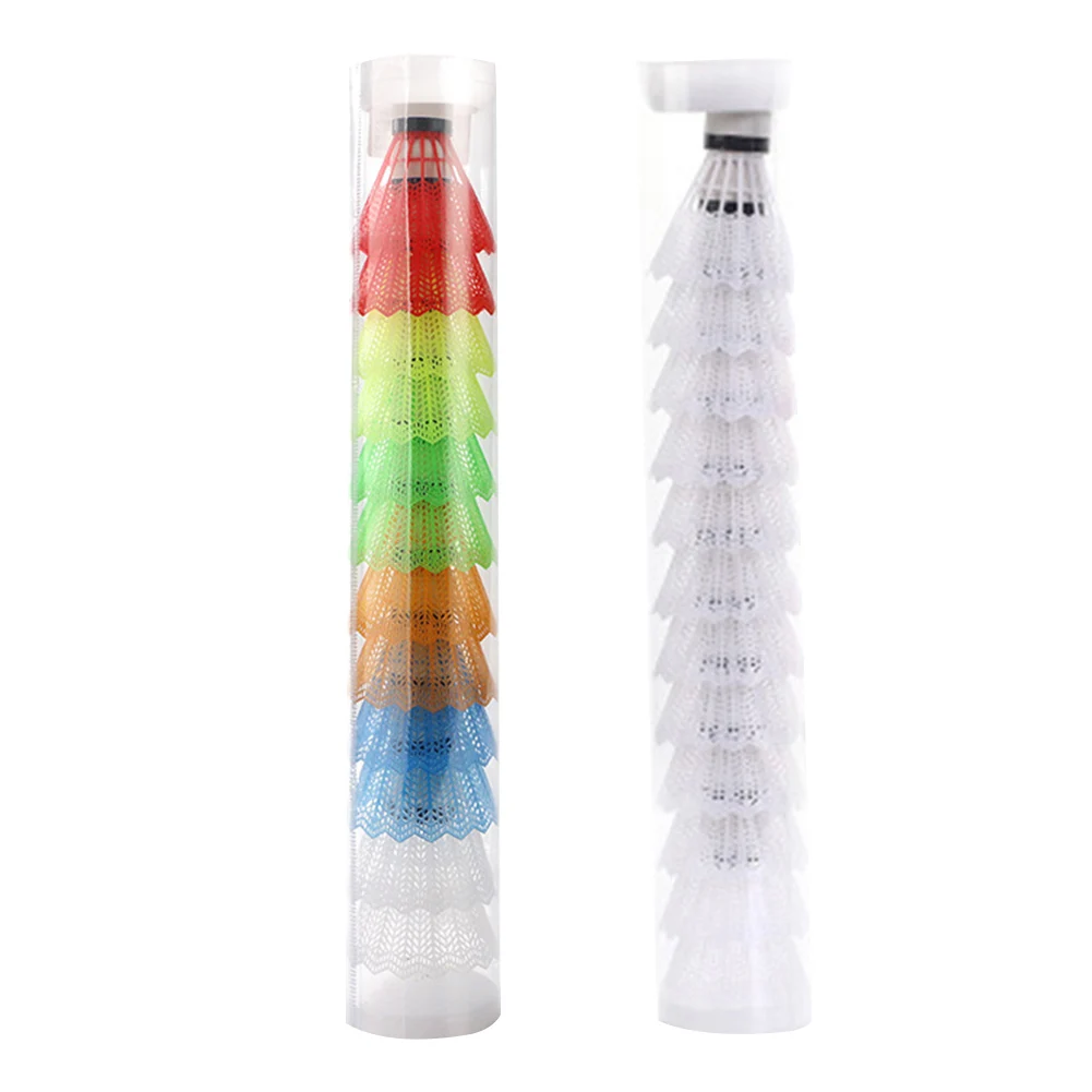 12pçs peteca de badminton de plástico leve para bater prática de badminton portátil para prática de suprimentos ao ar livre