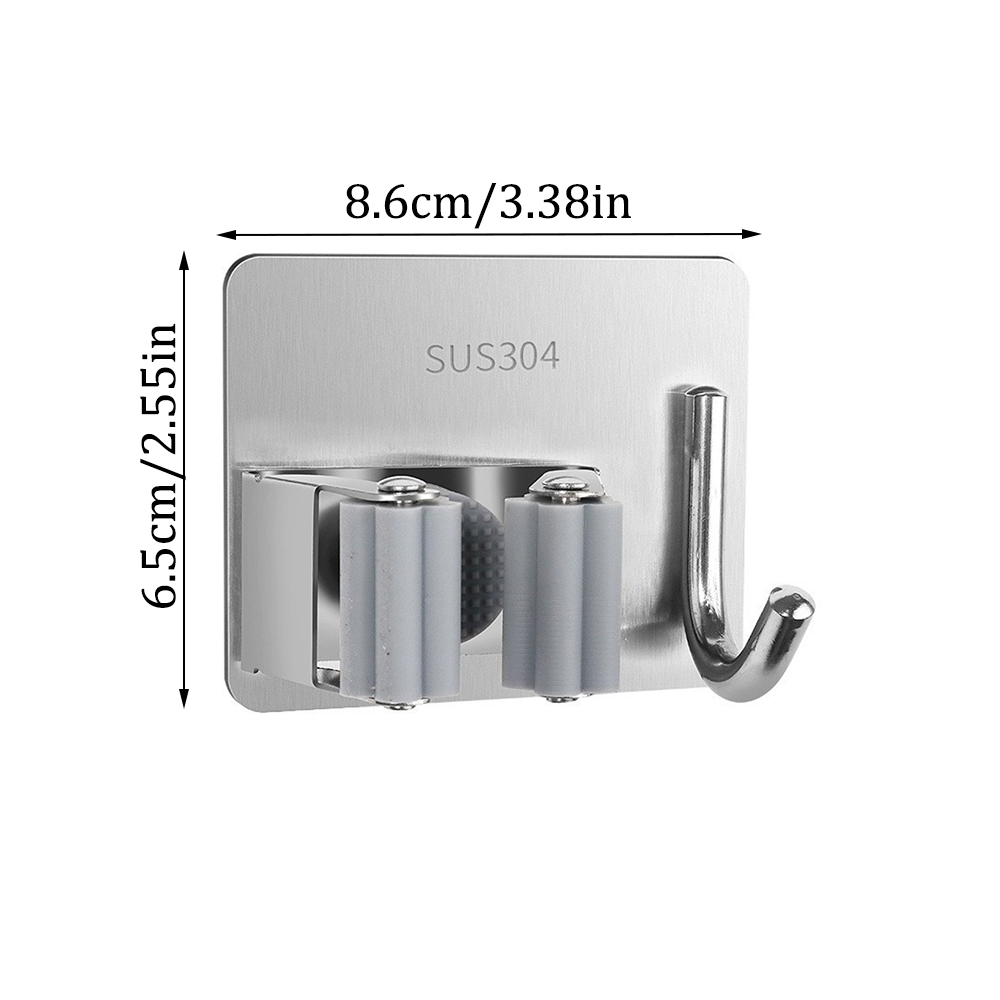 1PC/3PCS/6PCS/9PCS Mop Hookเจาะฟรีห้องน้ําอุปกรณ์Stickyไม้กวาดแขวนผนังแขวนMopคลิป