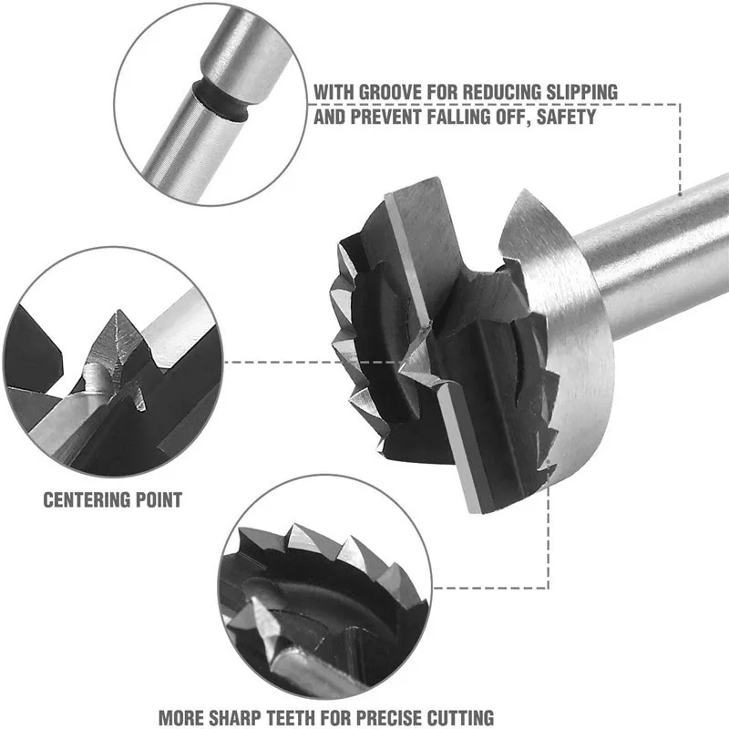 Woodworking Multi-tooth Forstner Drill Bit Carpenter High Carbon Steel Boring Drill Bit Self Centering Hole Saw Cutter Tool