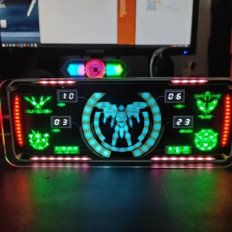 Cyberpunk RGB LED Nixie Orologio a tubo fluorescente Display da tavolo digitaleDesktop, Cyberpunk, Accessori per stanze di e-sport