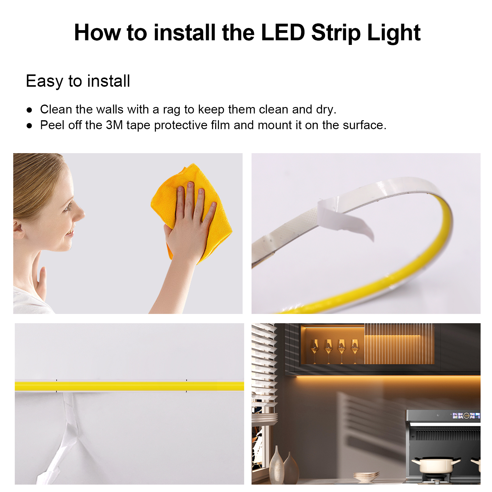 DC 5V/12V/24V COB LED Strip 3MM 5MM 8MM 320Leds/M High Density Flexible COB LED Tape Light For Cabinet Home Linear Lighting