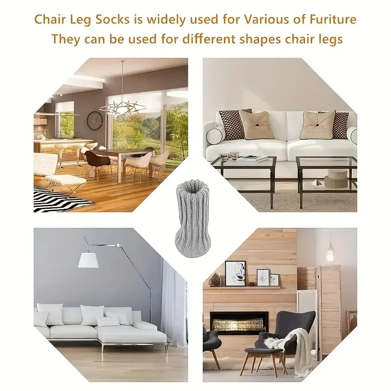 4/8/16PCS Calzini per gambe di sedie Protezioni per pavimenti per gambe di sedie ad alta elasticità con cuscinetti antiscivolo Cappucci spessi Set di coperture per mobili