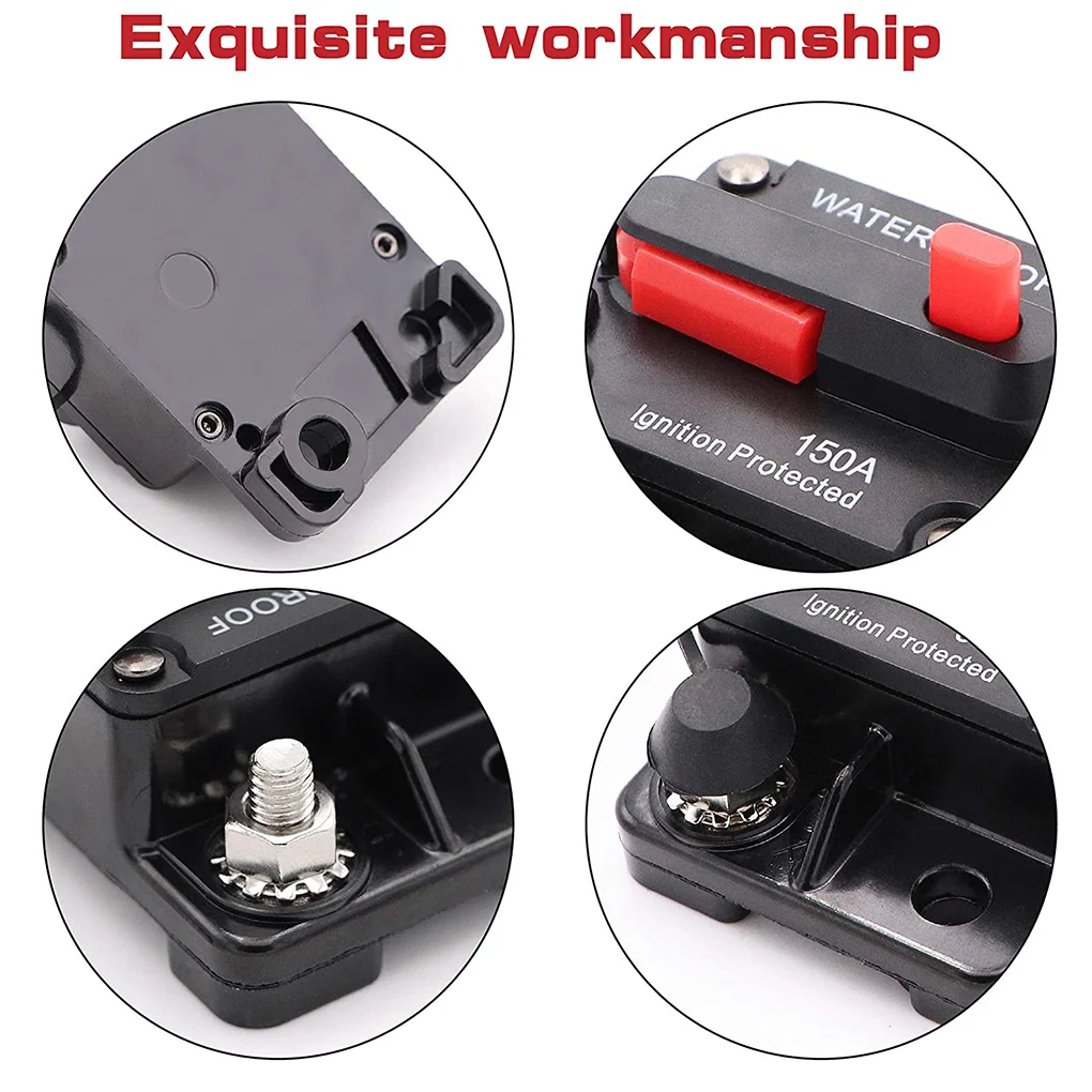 150A 200A 250A 300A Fusibile interruttore reset 30A 40A 50A 60A 70A 80A 100A 120A AMP Interruttore automatico per auto barca impermeabile