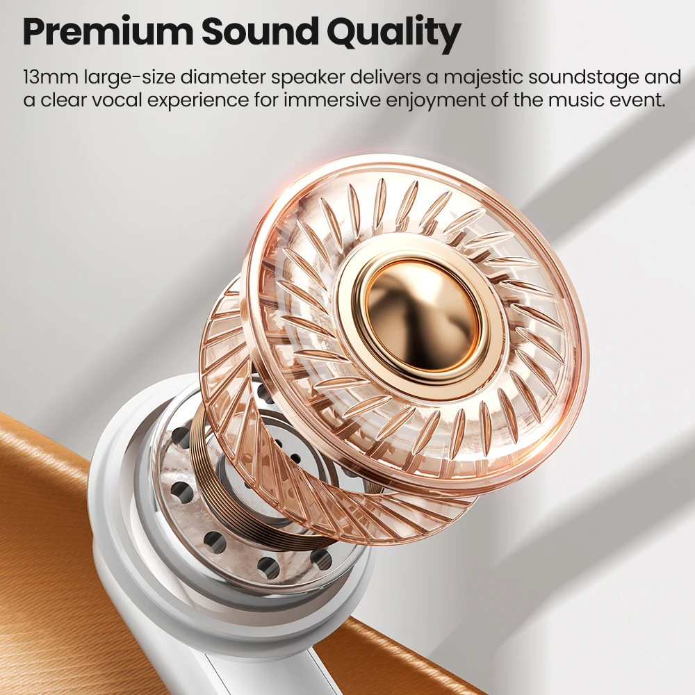 Toocki RD20 TWS Беспроводные наушники Bluetooth 5,3 ENC с шумоподавлением 3D Стерео Hi-Fi Звук Сенсорное управление Поддержка отдельного подключения
