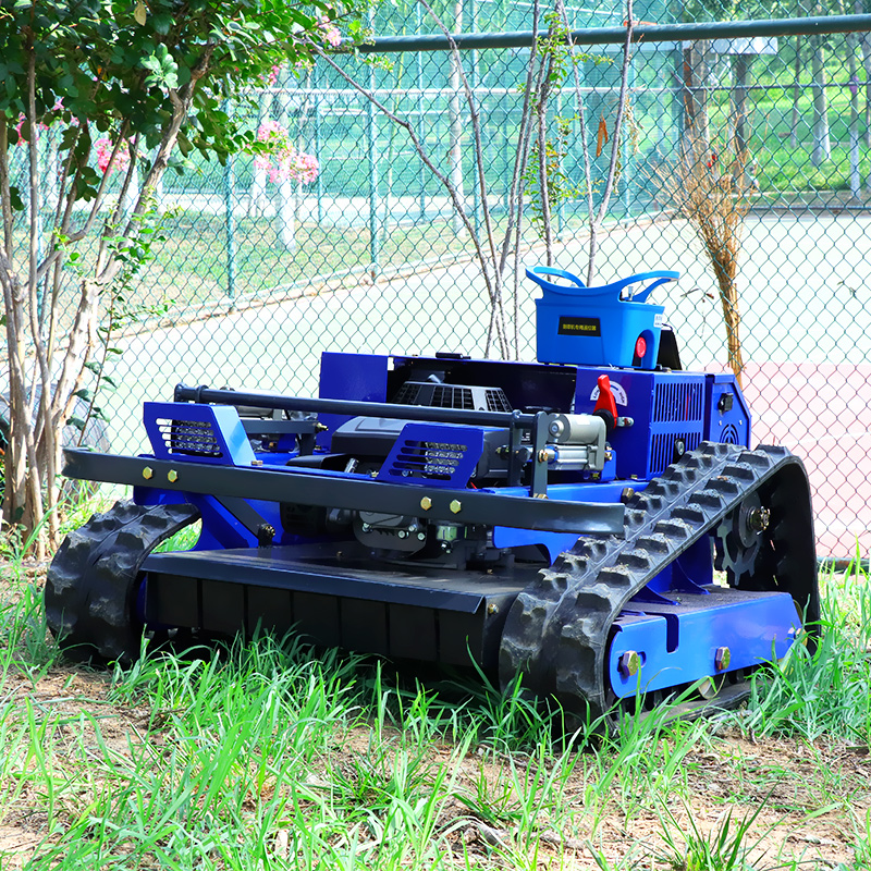 Aangepaste multifunctionele kleine tuinmachines met kernmotor-aangedreven landmaaier op afstand bestuurbare rupsgrasmaaier