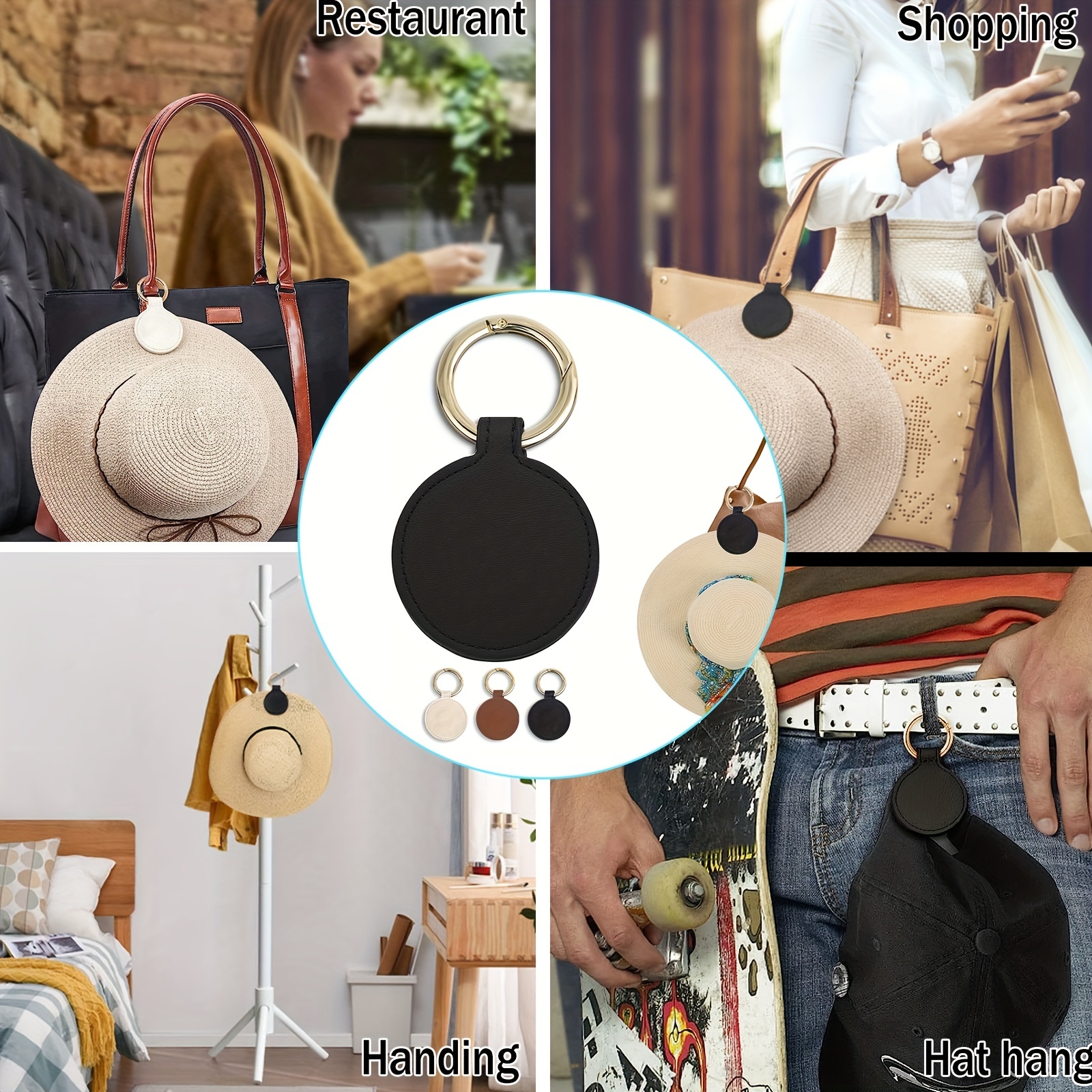 1PC Magnetic Hat Clip On Bag Hat Holder Para Bolsa Mochila Bagagem PU Leather Hat Keeper Clip Travel Bag Acessórios