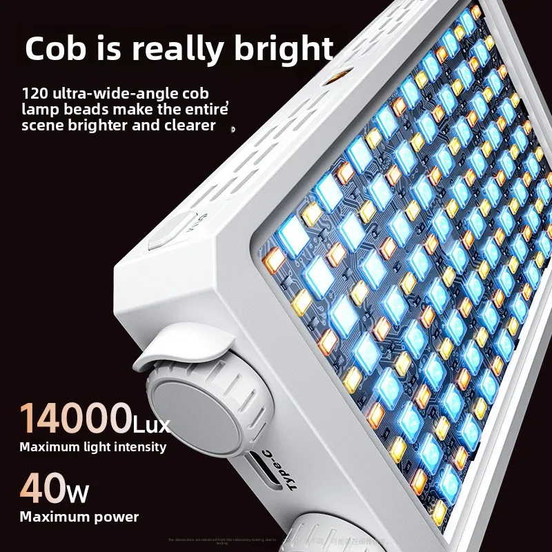 Portable LED video light 40W mini small portable fill light with built-in rechargeable battery, which can charge mobile phone PD
