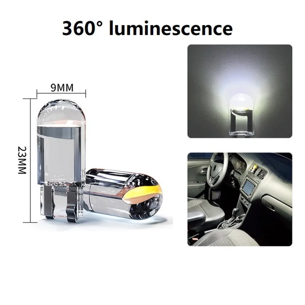10/20pcs LED T10 W5W Canbus Glas COB 6000k Reading Dome Lamp Marker Wedge Kentekenverlichting lampen 12V Wit Blauw Rood
