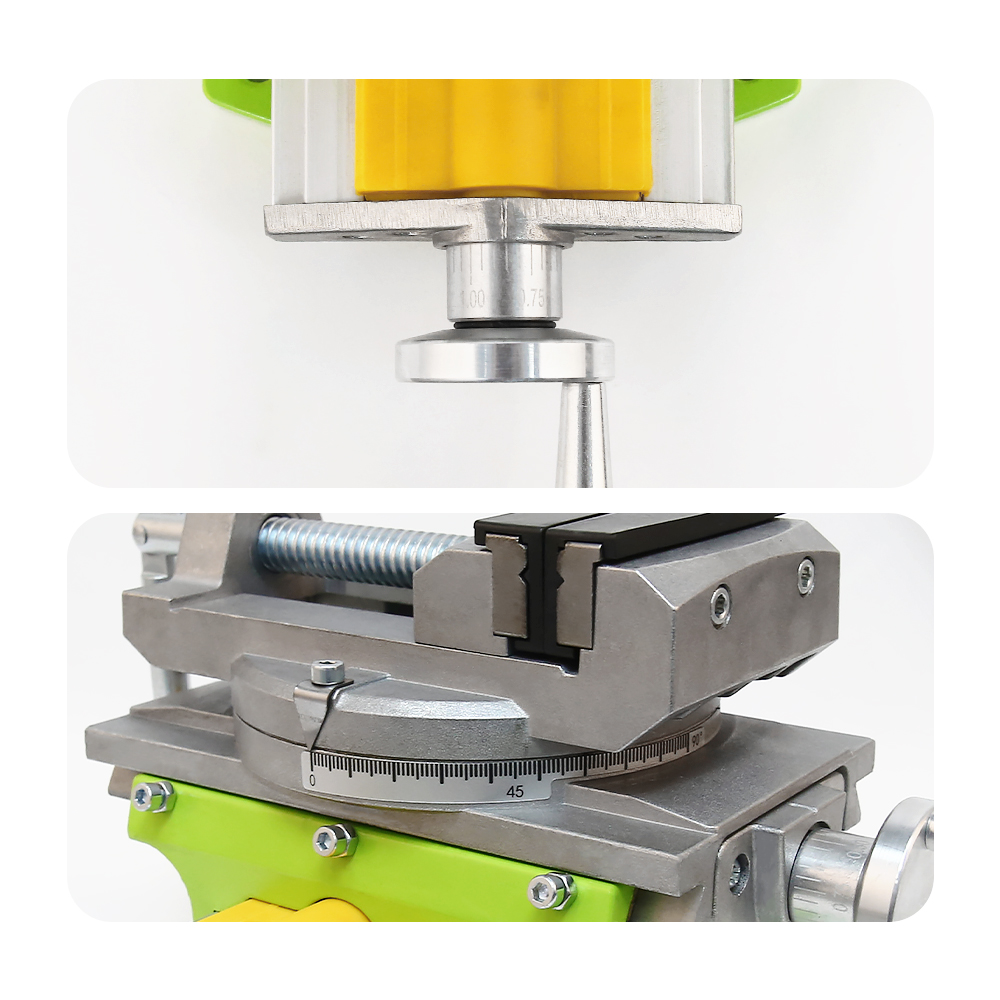 ALLSOME 2 in 1 มิลลิ่งเจาะ Precision Vise โต๊ะฐานหมุนอลูมิเนียมอัลลอยด์โต๊ะทํางานผสม