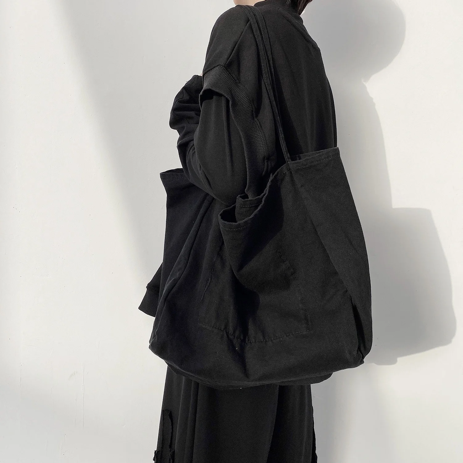 Umi mao-男性と女性のためのシックなショルダーバッグ,男性と女性のためのカジュアルスタイル,大容量,オープン,ショッピング用