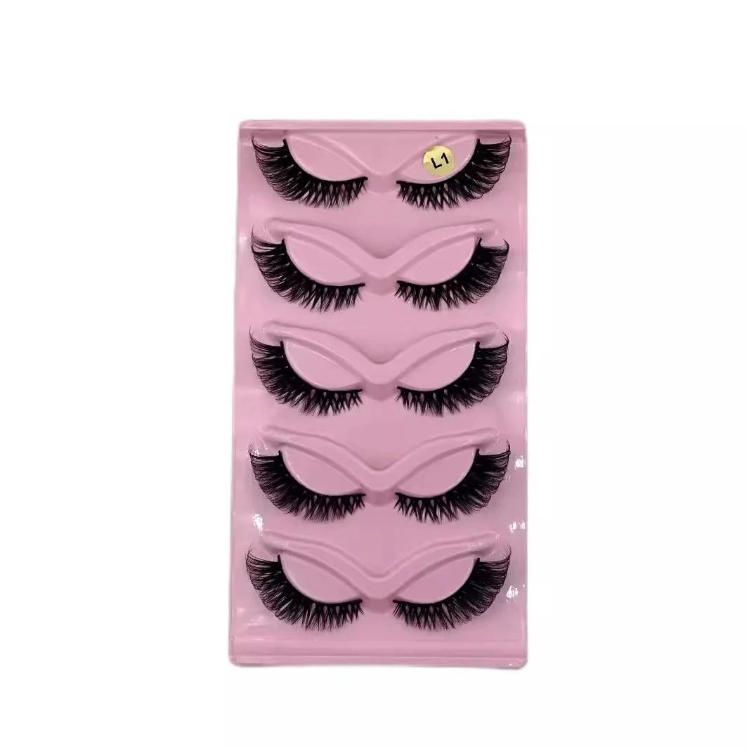 5 Pairs Cat Eye Lashes Faux Mink Eyelashes  Eye Elongated False Eyelashes