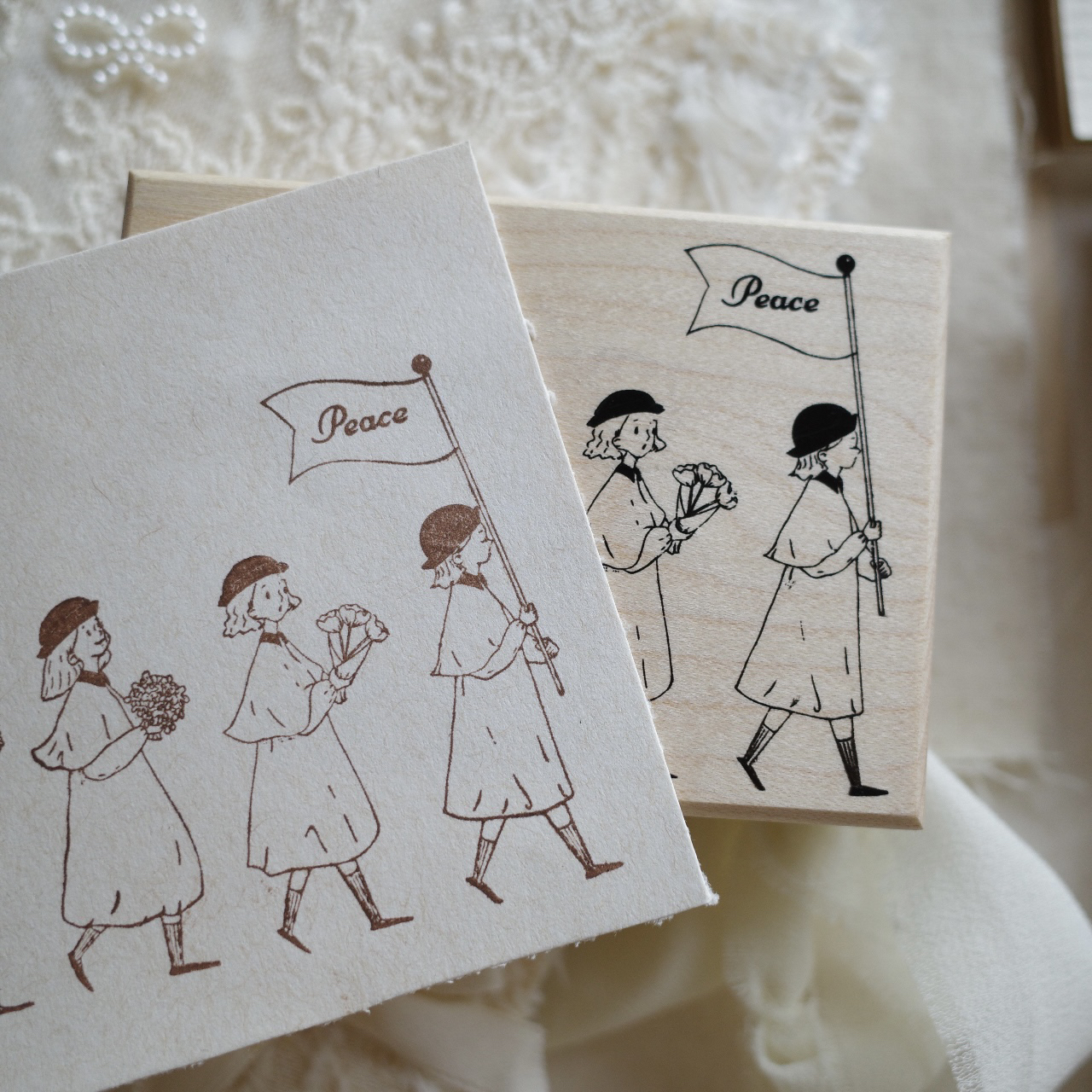 Walking Girls, Fishing Boy Diy Houten Stempel Rubber Scrapbooking Journal