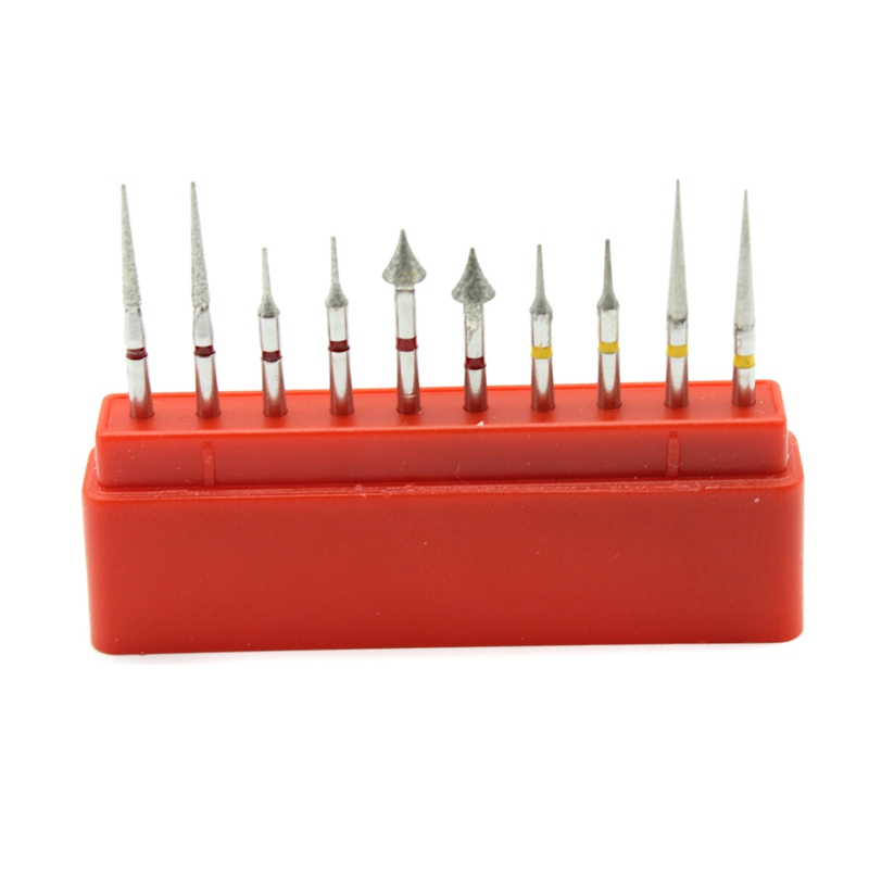10 pçs dental diamante burs kit série fg para handpiece de alta velocidade brocas polimento dentista bur dia.1.6mm acessórios odontológicos