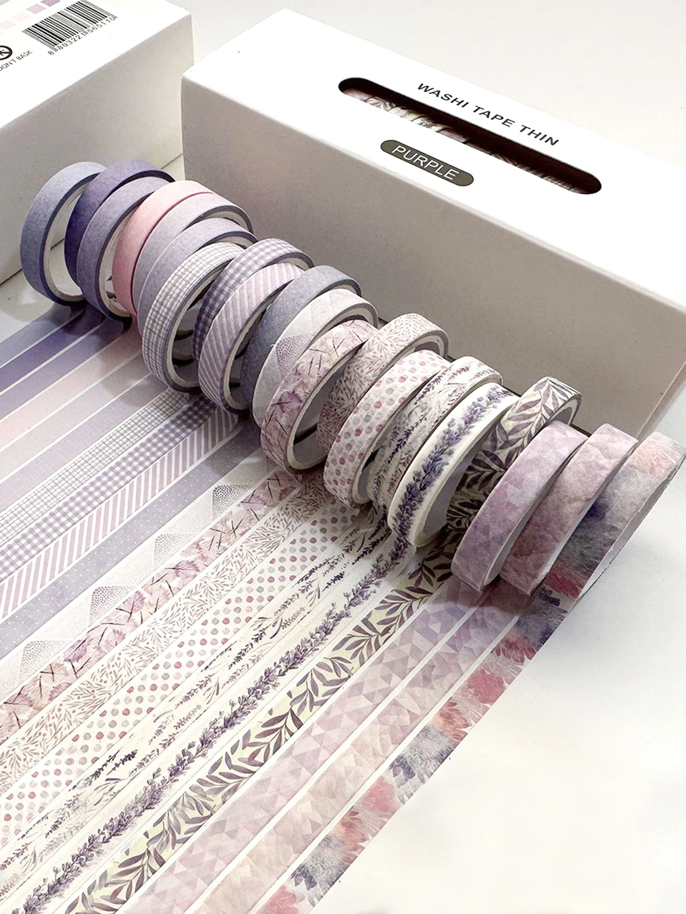 20 Rolls Of Thin Strips Of Washi Tape Box, Delicate Flowers, Plant Patterns, Handbook Tape, Student Diary Decoration, Creative W