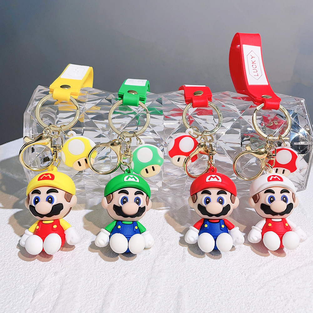 การ์ตูน 3D Super Mario Bros พวงกุญแจ Accesorios กระเป๋านักเรียนจี้กระเป๋าตกแต่งของขวัญวันเกิดคอลเลกชันเครื่องประดับเด็ก To