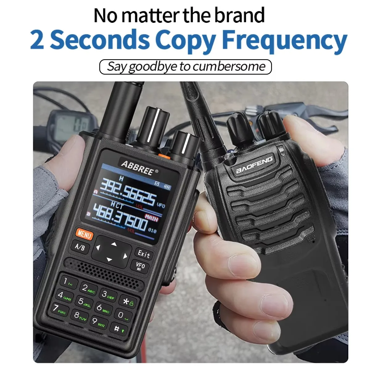Neues ABBREE AR-F8 GPS Walkie Talkie Multi Band Wireless Kopierfrequenz AF FM 128-Kanal-Airband Vollband VOX Ham Two Way Radio