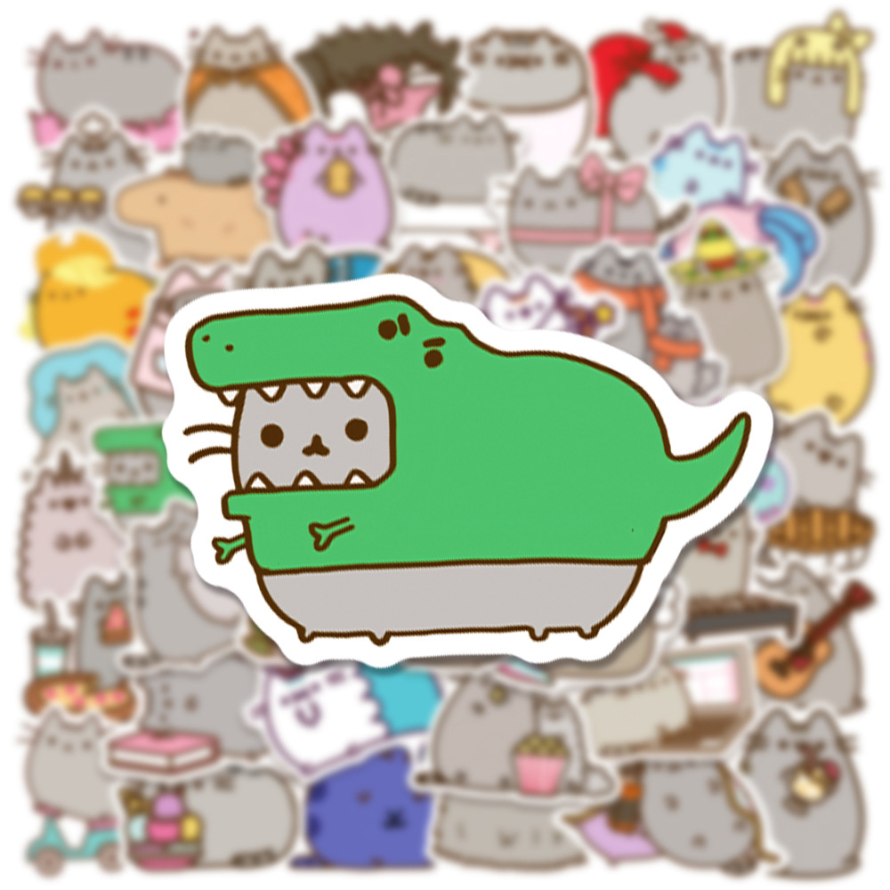 50 pçs bonito kawaii chunky gato adesivos pacote decalque papelaria scrapbook caderno telefone diário graffiti crianças adesivo brinquedos