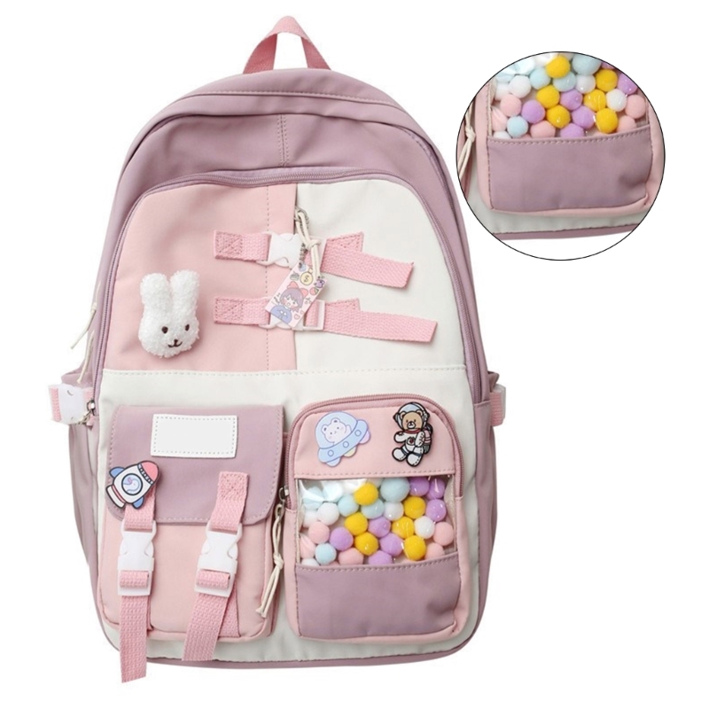 Unisex Fashion Harajuku Rucksack for Student High School Book Bag Korean Colorful Nylon Backpack Large Capacity Daypack