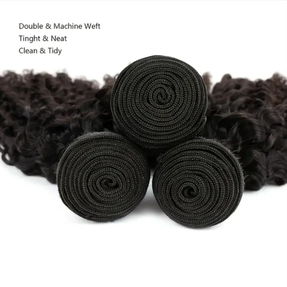Deep Wave 26 32นิ้ว100% เส้นผมมนุษย์รวมกลุ่ม10A บราซิลผมทอ Deep Wave Remy ที่ยืดผมสำหรับผู้หญิงสีดำ