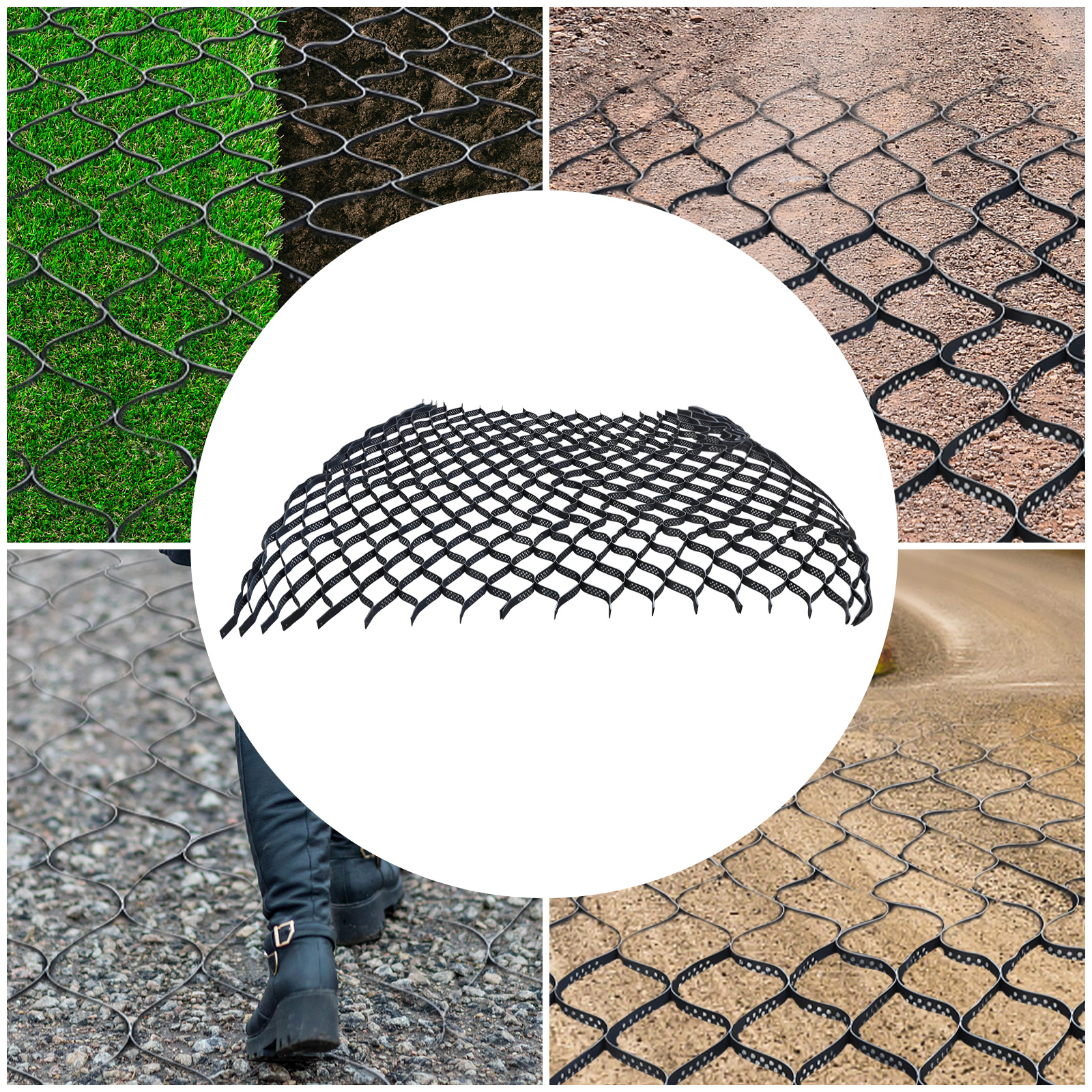 2" Thick Geo Grid Ground Grid Geo Cell Grid 9 x 17 Ft, 160 SQ FT, Ground Stabilization Grid for Landscaping, Patios, Walkways