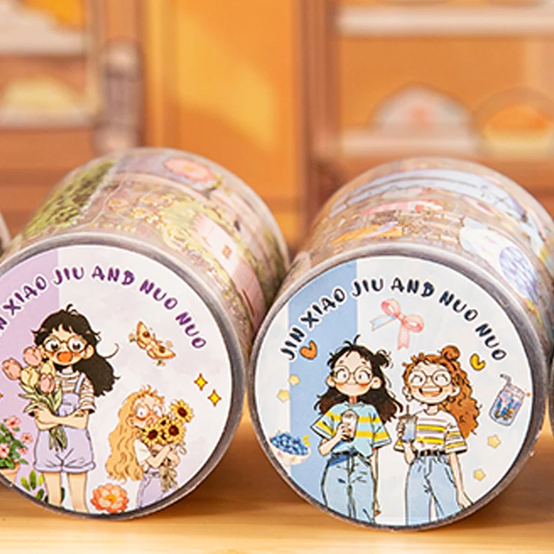 Mr Paper Washi Tape Kawaii 1-Rolle Charakter Landschaft PET Aufkleber DIY Dekoration für Tagebuch Tagebuch Scrapbooking Planer Karten