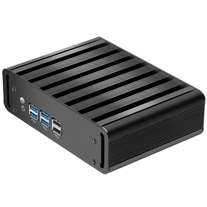 HelorPC-Mini PC industrial fanless, PC com 1LAN, 8USB, 8G, 128G, DDR3, apoio Windows 7, 8, 10, Linux, Pfense, Firewall, computador do escritório