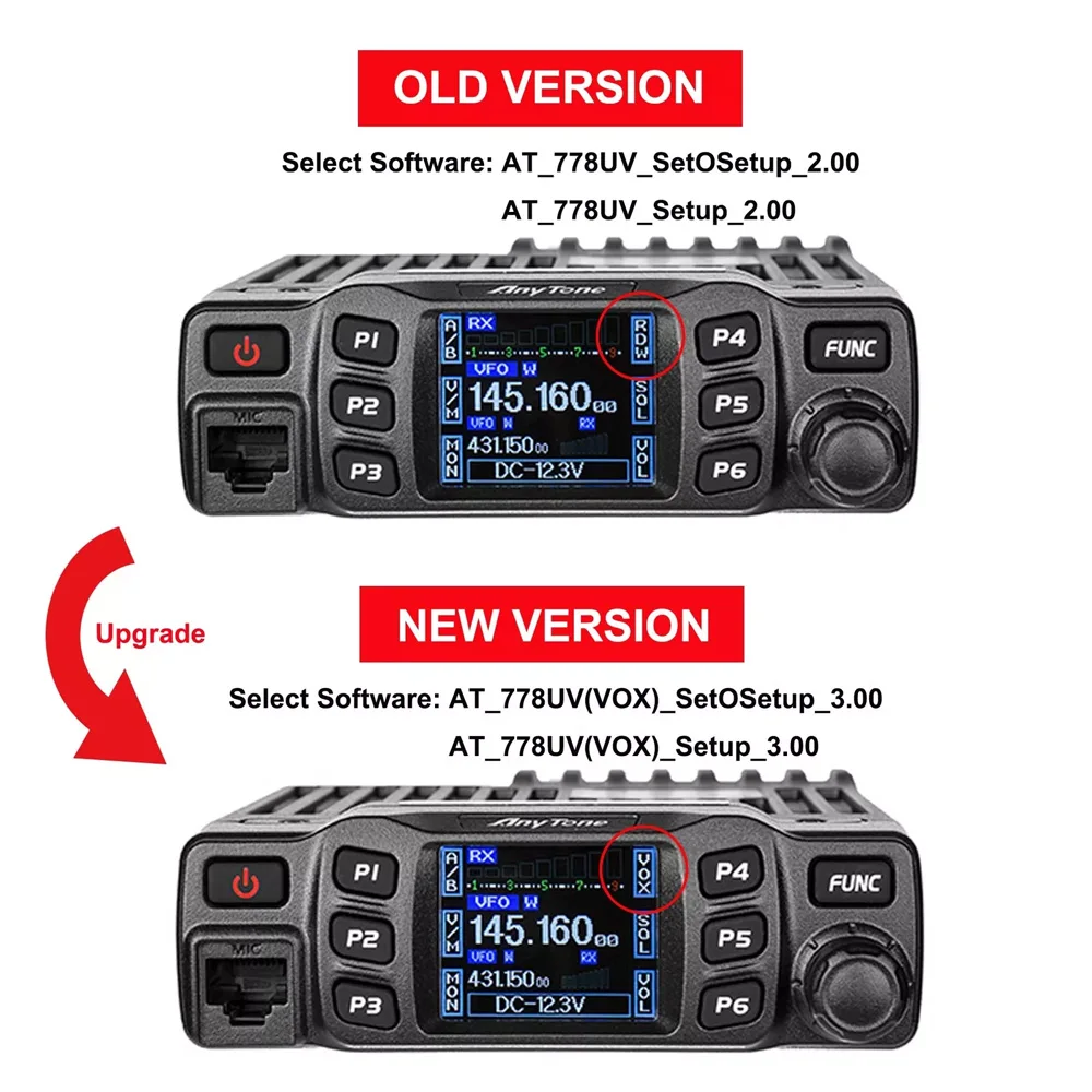 Anytone AT-778UV II Mobilfunk 25 Watt Dualband UKW UHF Zwei-Wege-Radio Mini Amateur Transceiver für PKW