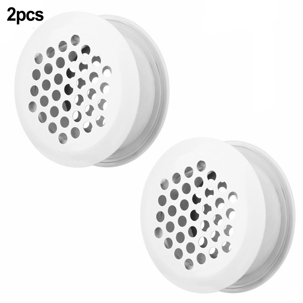 2 個ステンレス鋼エアベントグリルラウンド換気グリルワードローブキャビネットエアベント家具ハードウェア換気プラグ