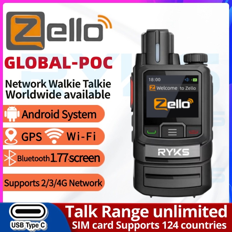 Zello Walkie Talkie 4G Android LTE With Bluetooth WIFI 2G 3G GSM Poc Network Two Way Radio Long Range