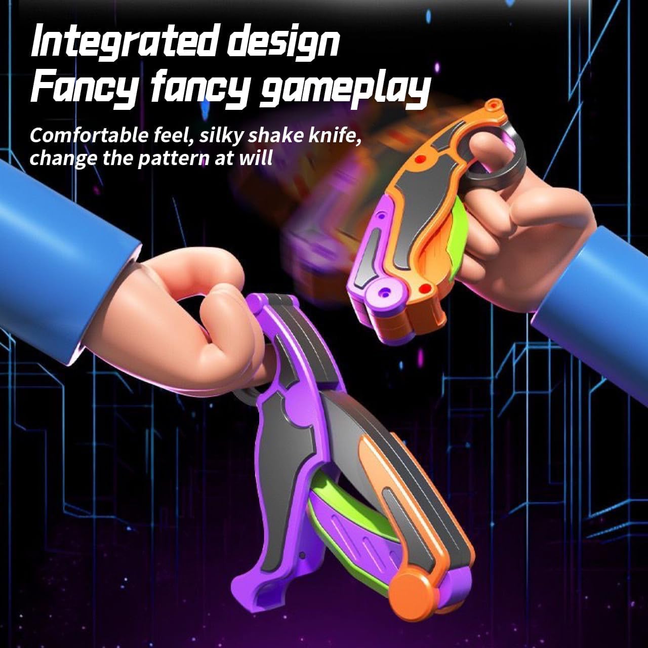 3D Impresso Gravidade Garra Faca, Fun Plastic EDC Cenoura Brinquedo Adulto ADHD Autismo Handle, Antebraço Finger Enhancer, Presente