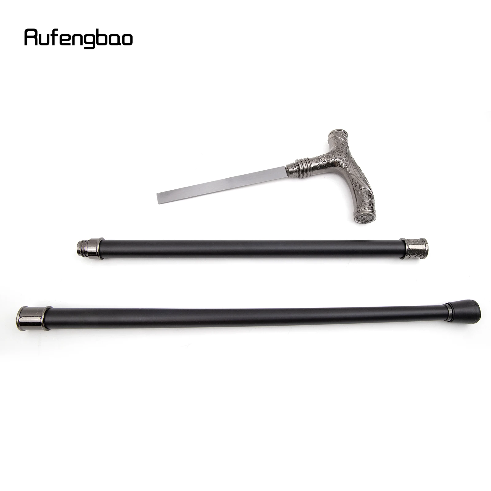 Silber brüllend Bärenkopf Blume Gehstock mit versteckter Platte Selbstverteidigung Mode Rohr platte Cosplay Crosier Stick 93cm