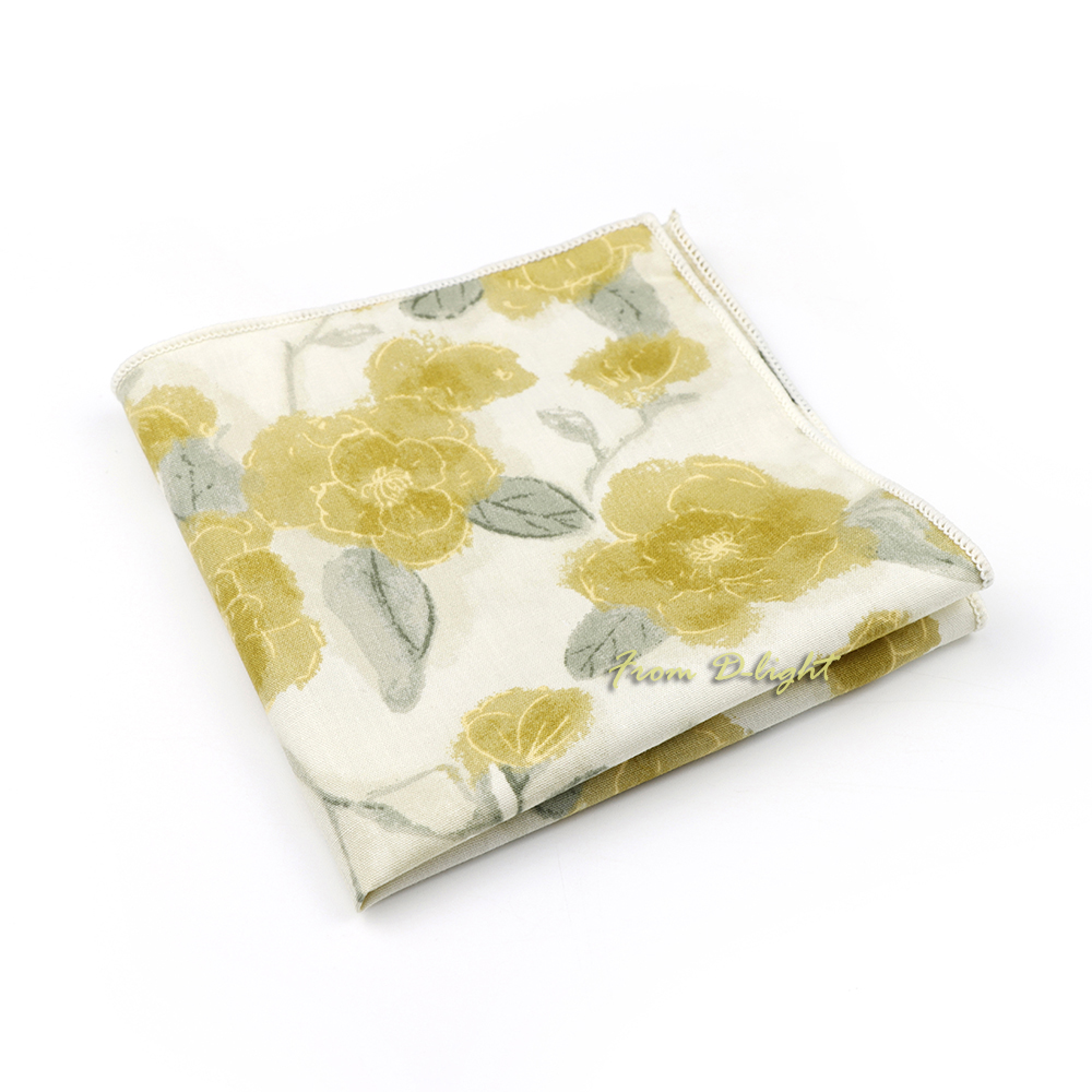 แฟชั่นดอกไม้พิมพ์ผ้าเช็ดหน้าผ้าฝ้าย 100% ผู้ชายชุดผ้าเช็ดตัว 24 ซม.Multicolor ดอกไม้อเนกประสงค์ชุดอุปกรณ์จัดแต่งทรงผม